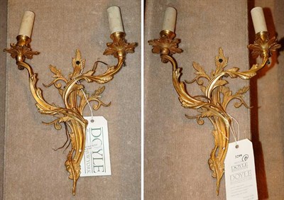 Lot 3299 - Pair of Louis XV Style Gilt-Metal Two-Light...
