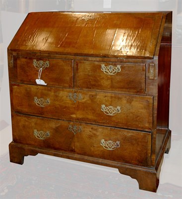 Lot 387 - George III Walnut Slant Front Desk 18th...