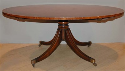 Lot 203 - Georgian Style Fruitwood Pedestal Coffee Table...