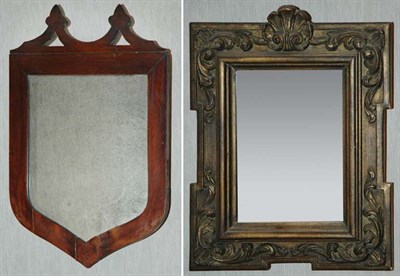Lot 206 - Georgian Style Mahogany Shield-Form Mirror;...