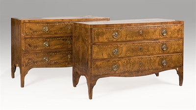 Lot 1516 - Pair of Italian Neoclassical Inlaid Walnut...