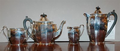 Lot 416 - English Silver Four-Piece Coffee and Tea...
