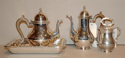 Lot 406 - English Silver Three-Piece Coffee and Tea...