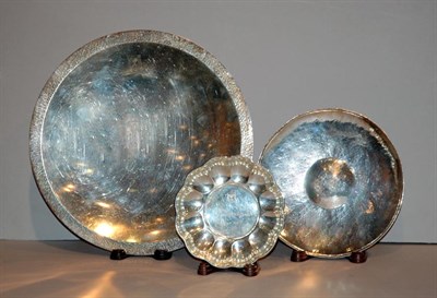 Lot 405 - Two Israeli Silver Bowls and a Silver Plated...