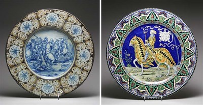 Lot 4252 - Italian Majolica Charger; Together with an...