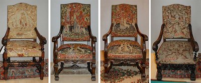 Lot 3432 - Four Renaissance and Baroque Style Armchairs...
