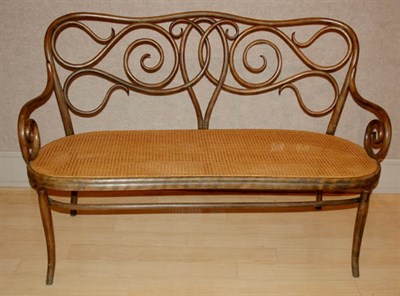 Lot 3583 - Thonet Caned and Bentwood Settee The...