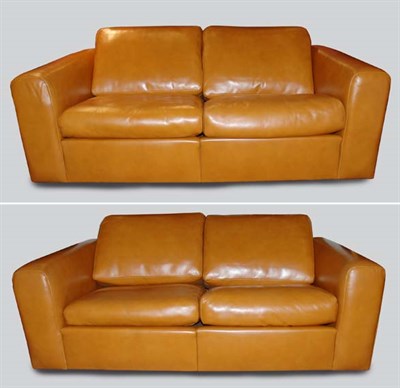 Lot 3574 - Two Leather Sofas Circa 1975 Length 61 inches.
