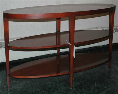 Lot 3573 - Mahogany Three-Tier Oval Serving Table Baker...