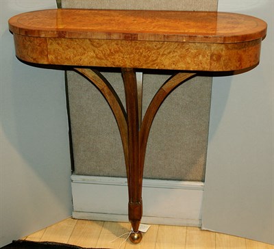 Lot 3529 - Art Deco Brass Inlaid Burl Walnut Console...