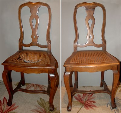 Lot 212 - Pair of French Provincial Fruitwood Caned Seat...