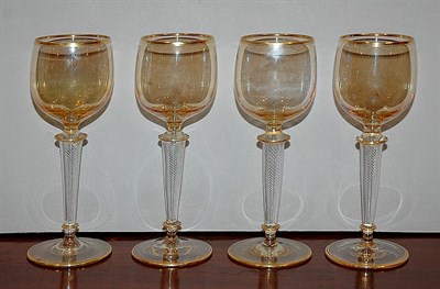 Lot 238 - Miscellaneous Group of Gilt Rimmed Wine Goblets