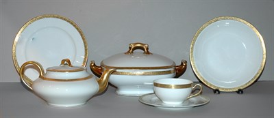 Lot 246 - Gilt Rimmed Porcelain Assembled Dinner Service...