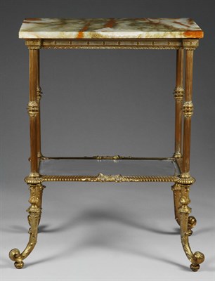 Lot 3373 - Victorian Style Brass, Glass and Onyx...