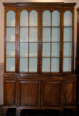 Lot 3172 - Georgian Style Walnut Breakfront Height 7 feet,...