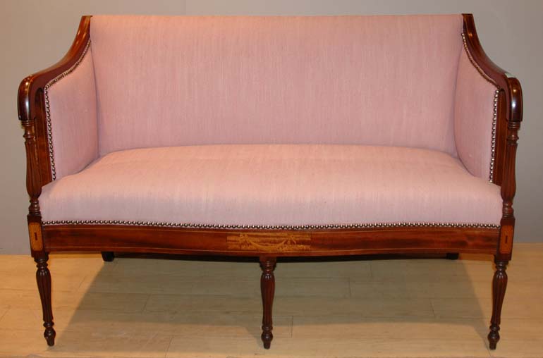 Lot 263 - Regency Style Upholstered Mahogany Settee...