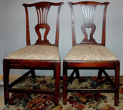Lot 283 - Pair of Georgian Style Fruitwood Side Chairs