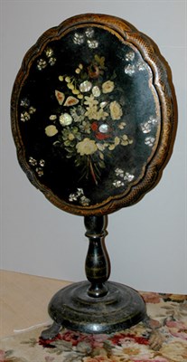 Lot 284 - Victorian Papier Mache Tilt-Top Table Height...
