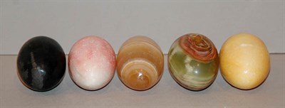 Lot 308 - Miscellaneous Group of Carved Mineral Eggs