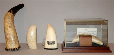 Lot 316 - Miscellaneous Group of Four Scrimshaw Style...
