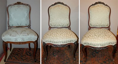 Lot 333 - Pair of Louis XV Style Walnut Side Chairs;...