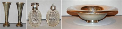 Lot 422 - Pair of Sterling Silver Candlestick/Vases;...