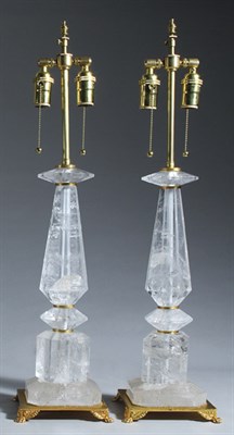 Lot 1154 - Pair of Empire Style Gilt-Metal Mounted Rock...