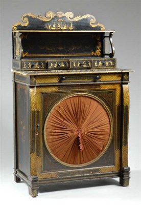 Lot 451 - Late Regency Gilt Decorated Black Lacquered...