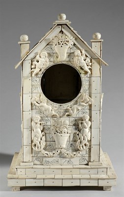 Lot 470 - French Carved Bone Mantel Clock Case Dieppe,...