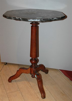 Lot 517 - Marble Top Mahogany Octagonal Pedestal Table...