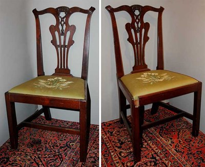Lot 521 - Pair of Georgian Style Mahogany Side Chairs