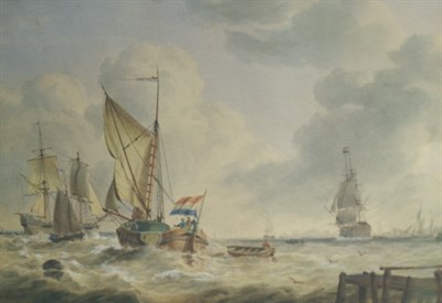 Lot 1009 - Dutch School 19th Century Fishing Smack; Naval...
