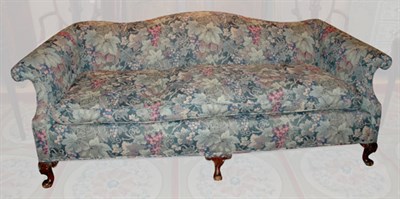 Lot 549 - Georgian Style Upholstered Mahogany Camel Back...