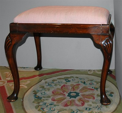 Lot 563 - Georgian Style Upholstered Mahogany Stool...