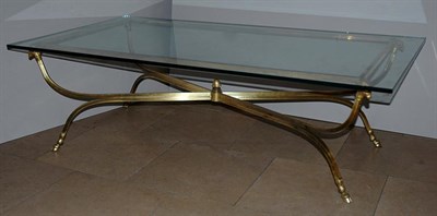 Lot 593 - Neoclassical Style Glass Top Patinated-Metal...