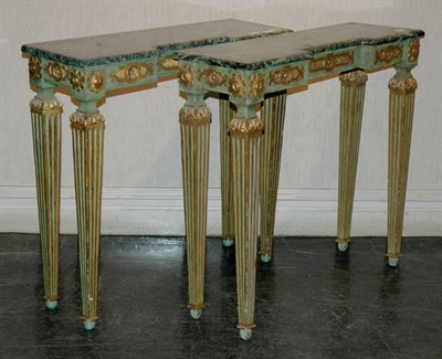 Lot 3240 - Pair of Neoclassical Style Marble Top Parcel...
