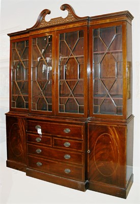 Lot 3539 - Georgian Style Mahogany Breakfront Height 7...