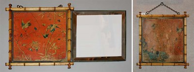 Lot 3623 - Aesthetic Movement Bamboo Framed Triptych...