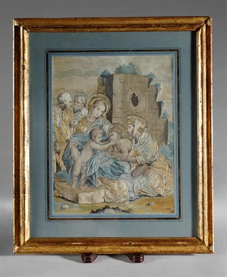 Lot 256 - Continental Silk Needlework Embroidery Late...