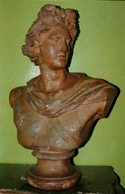 Lot 216 - Continental Terra Cotta Bust of Apollo After...