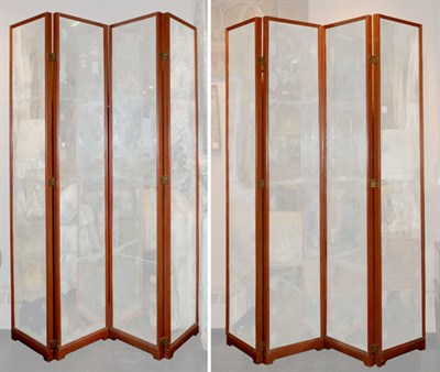 Lot 183 - Painted and Mirror Panel Inset Eight-Panel...
