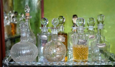 Lot 188 - Group of Nine Glass Decanters 20th Century...