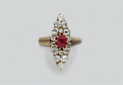 Lot 502 - Antique Ruby and Diamond Ring