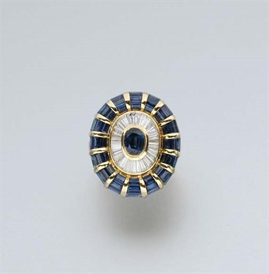 Lot 435 - Sapphire and Diamond Ring