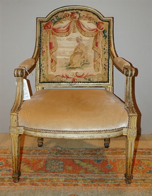 Lot 201 - Louis XVI Parcel Gilt and Cream Painted...