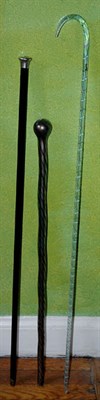 Lot 167 - Three Victorian Glass Walking Sticks Height of...