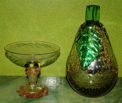 Lot 168 - Murano Glass Pyriform Vase and Glass Compote...