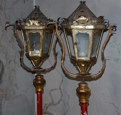 Lot 174 - Pair of Italian Painted and Gilt-Metal Gondola...