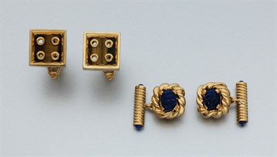 Lot 27 - Two Pairs of Gold Cufflinks