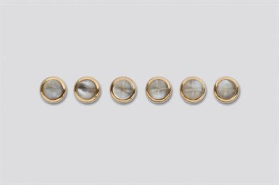 Lot 4 - Five Gold and Moonstone Buttons
